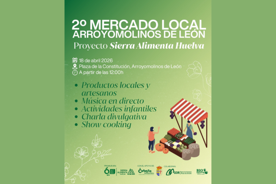 Ir a "Arroyomolinos de León acoge el 18 de abril el 2º Mercado Local de SierraAlimenta Huelva"