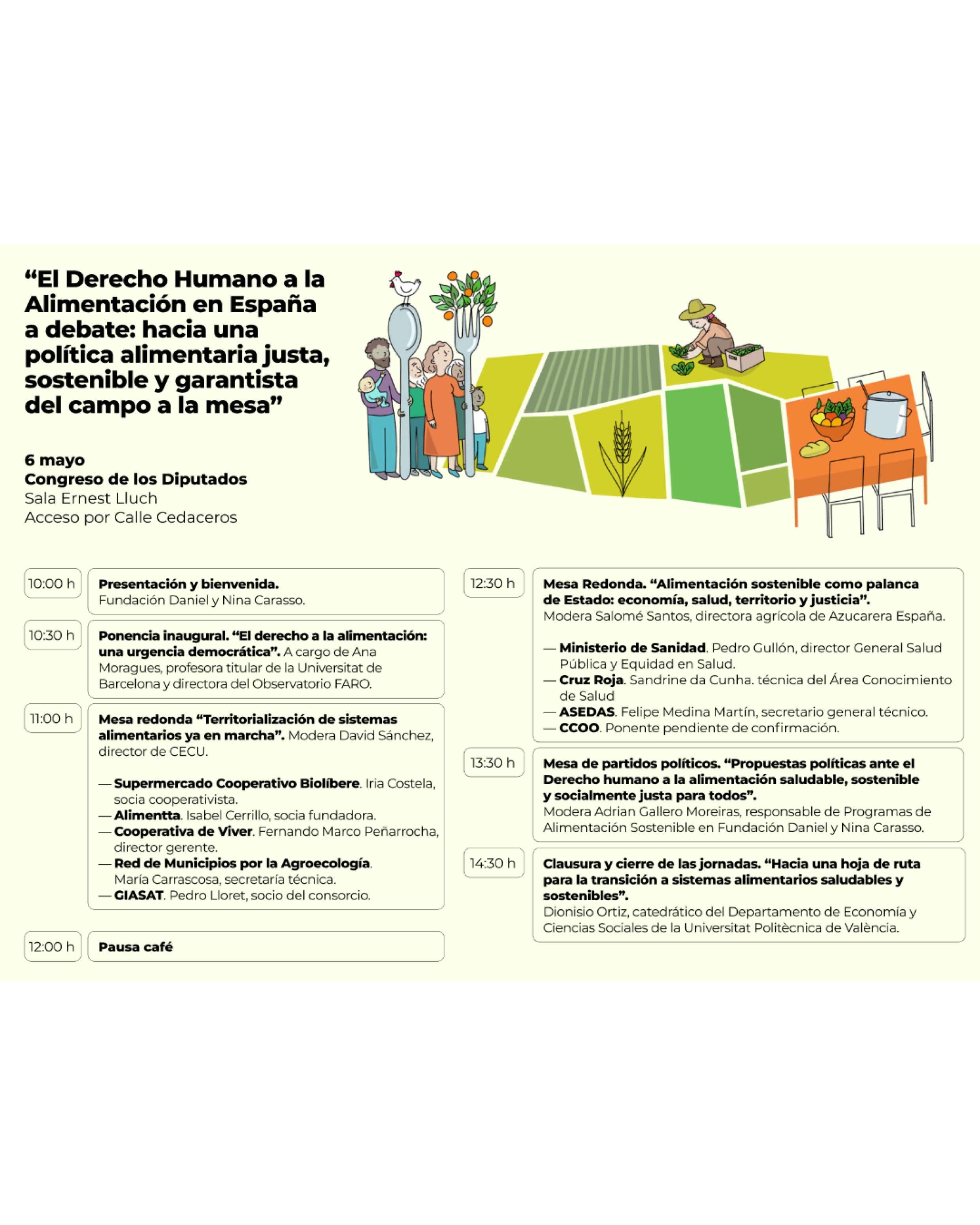 Por una alimentación justa y sostenible: una jornada clave en el Congreso de los Diputados